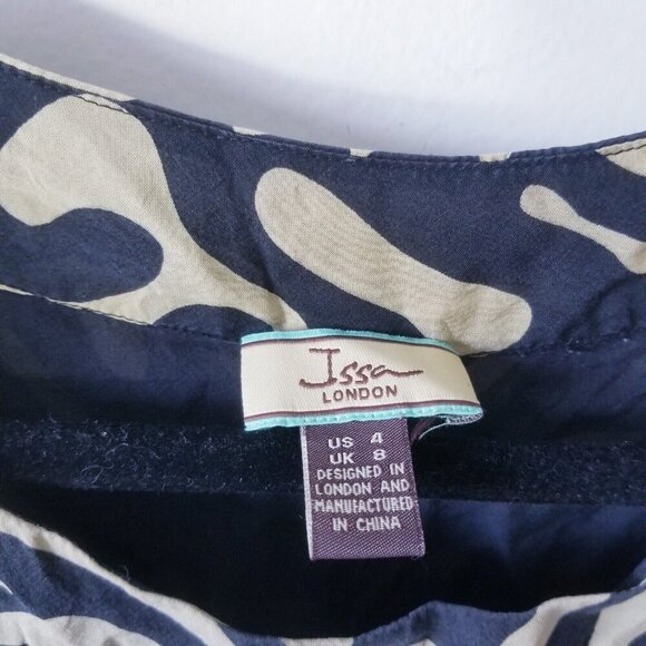 Issa London 100% Silk Dress Size 4 Kaftan Loose Flowy Jaguar Geometric EUC - Picture 3 of 4